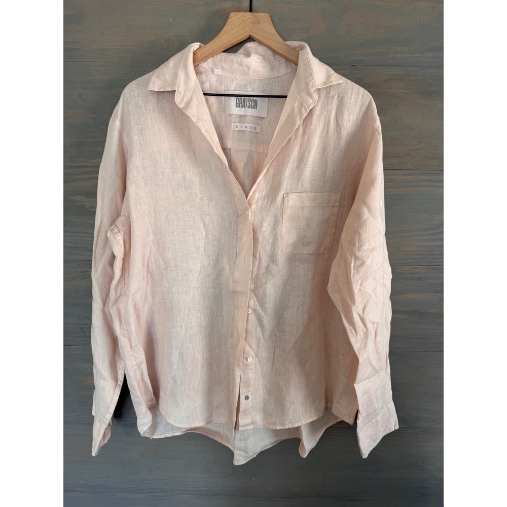 Grayson The Hero Button Up Shirt 100%‎ Linen Size 05 XL XXL Frank & Eileen
